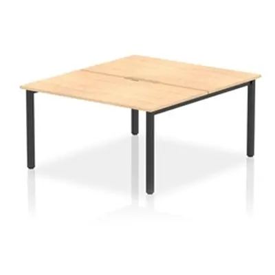 Evolve Plus 1400mm B2B 2 Person Bench Desk Maple Top Black Frame