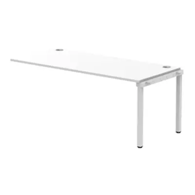 Impulse Bench Single Row Ext Kit 1800 Silver Frame Bench Desk White