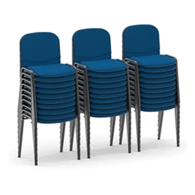 ISO Stacking Chair Blue Fabric Black Frame (Bundle of 30)