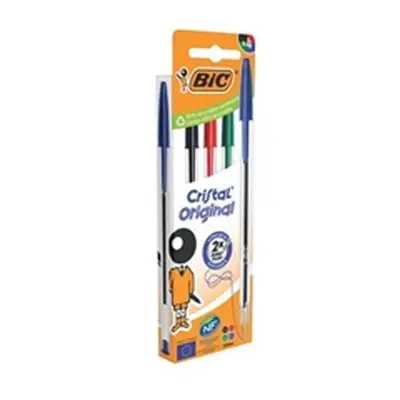 Bic Cristal Ballpoint Pen Medium Assorted (Pack of 4) 516834