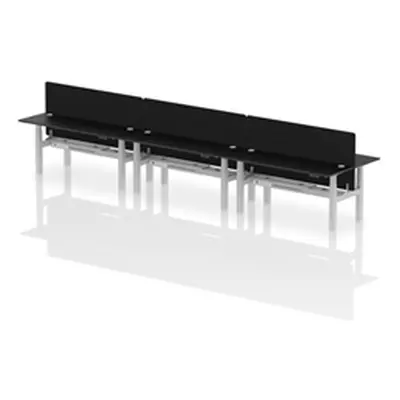 Air B2B 1800x600mm Adjustable 6P Bench Desk CP Black/Silver + Screen