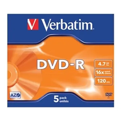 Verbatim 4.7GB 16x Speed Jewel Case DVD-R (5 Pack)