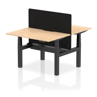 Air B2B 1200x800 Adjustable 2P Bench Desk Scallop Maple/Black + Screen