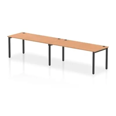 Impulse Bench Single Row 2 Person 1800 Black Frame Bench Desk Oak