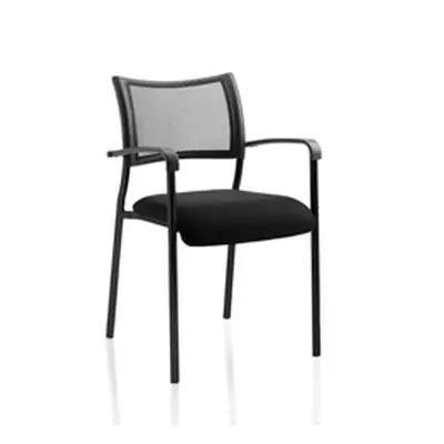 Brunswick Visitor Black Fabric Chair With Arms Black Frame