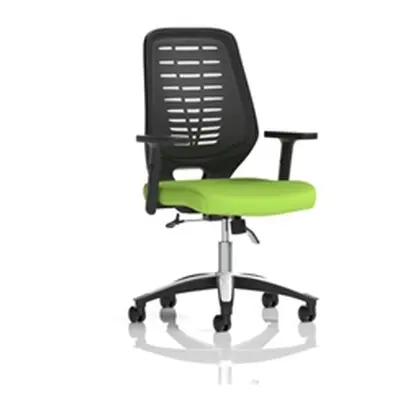 Relay Operator Chair Black Back Myrrh Green Height Adjustable Arms