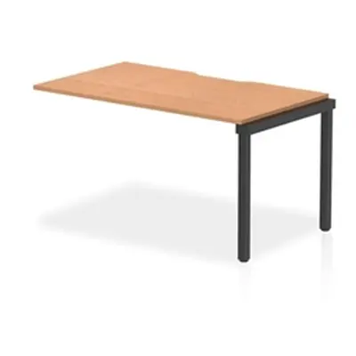 Evolve Plus 1400mm Single Row Bench Desk Ext Kit Oak Top Black Frame