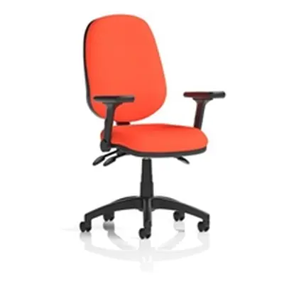 Eclipse Plus III Operator Chair Tabasco Orange Adjustable Folding Arms