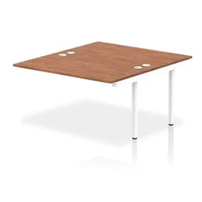 Impulse Bench B2B Ext Kit 1400 White Frame Office Bench Desk Walnut