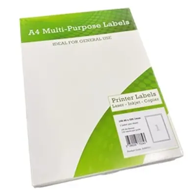 Alpa Cartridge A4 Multipurpose Label 1 Per Sheet 199.6x289mm White 100