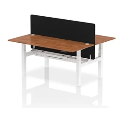 Air B2B 1800x800 Adjustable 2P Bench Desk CP Walnut/White + Screen