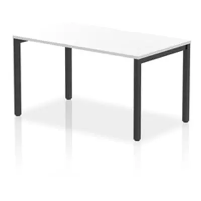 Evolve Plus 1400mm Single Starter Bench Desk White Top Black Frame