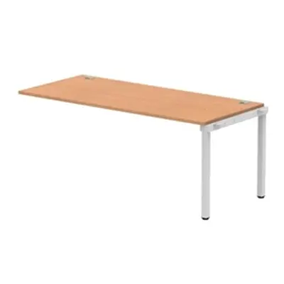 Impulse Bench Single Row Ext Kit 1800 Silver Frame Bench Desk Oak