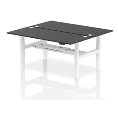 Air B2B 1800x800mm Height Adjustable 2P Bench Desk CP Black/White