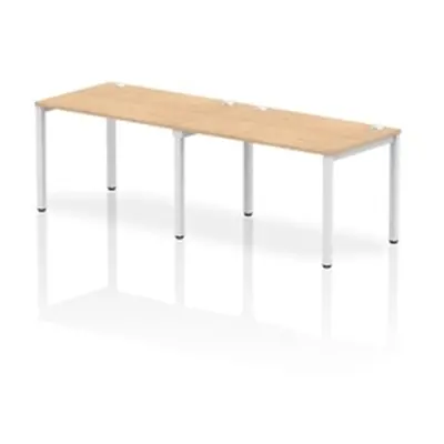 Impulse Bench Single Row 2 Person 1200 White Frame Bench Desk Maple