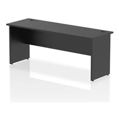 Impulse 1800x600mm Straight Office Desk Black Top Panel End Leg