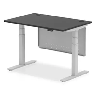 Air 1200x800 Height Adjustable Desk CP Black/Silver Modesty Panel