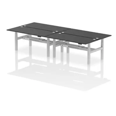 Air B2B 1800x800mm Height Adjustable 4P Bench Desk CP Black/Silver