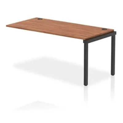 Impulse Bench Single Row Ext Kit 1600 Black Frame Bench Desk Walnut