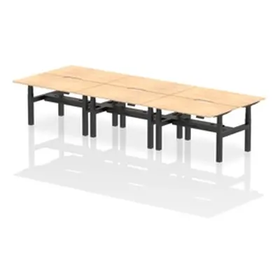 Air B2B 1400x800 Adjustable 6P Bench Desk Scalloped Maple/Black