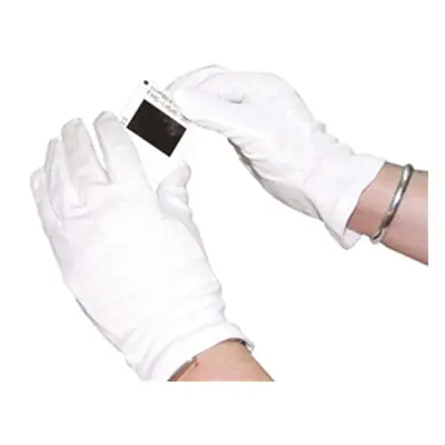 White Large Knitted Cotton Gloves (10 Pack) GI/NCME