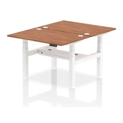 Air B2B 1200x800mm Height Adjustable 2P Bench Desk CP Walnut/White