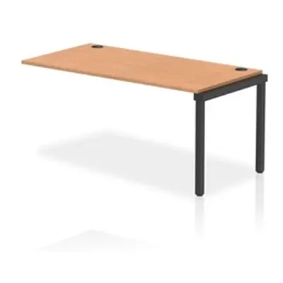 Impulse Bench Single Row Ext Kit 1600 Black Frame Bench Desk Oak