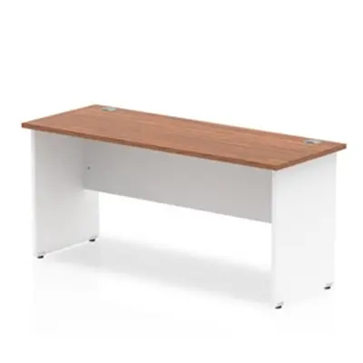 Impulse Panel End 1600/600 Rectangle Desk Walnut Top White - TT000097