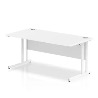 Impulse 1600/800 Rectangle White Cantilever Leg Desk White - MI002193