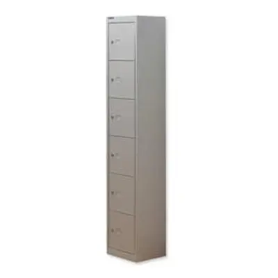 Bisley Locker Steel 6-Door W305xD305xH1802mm Goose Grey