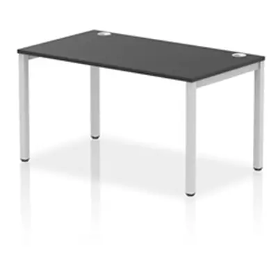 Impulse Bench Single Row 1400 Silver Frame Office Bench Desk Black