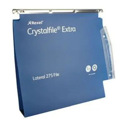 Rexel Crystalfile Extra 50mm Lateral File 500 Sheet Blue (25 Pack)