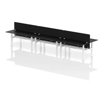 Air B2B 1800x800mm Adjustable 6P Bench Desk CP Black/White + Screen