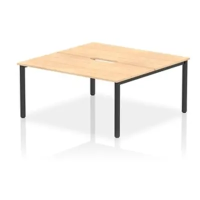 Evolve Plus 1600mm B2B 2 Person Bench Desk Maple Top Black Frame