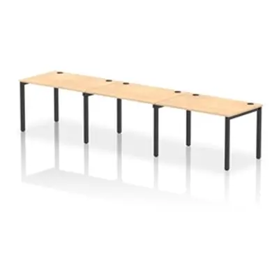 Impulse Bench Single Row 3 Person 1200 Black Frame Bench Desk Maple