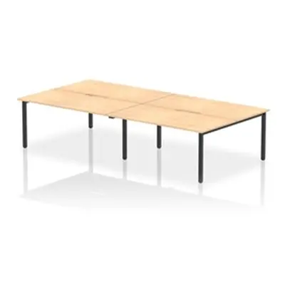 Evolve Plus 1600mm B2B 4 Person Bench Desk Maple Top Black Frame