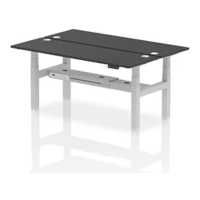 Air B2B 1800x600mm Height Adjustable 2P Bench Desk CP Black/Silver