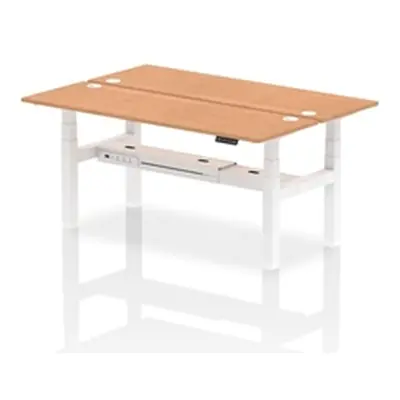 Air B2B 1800x600mm Height Adjustable 2P Bench Desk CP Oak/White