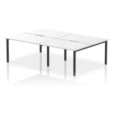 Evolve Plus 1200mm B2B 4 Person Bench Desk White Top Black Frame