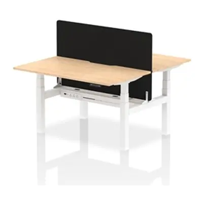 Air B2B 1400x800 Adjustable 2P Bench Desk Scallop Maple/White + Screen