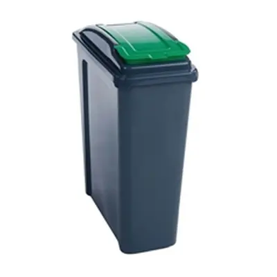 VFM Recycling Bin With Lid 25 Litre Green 384284