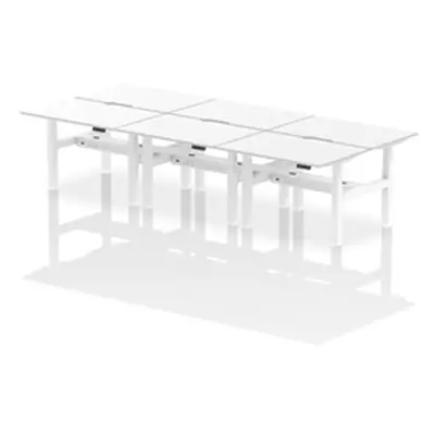 Air B2B 1200x800 Adjustable 6P Bench Desk Scalloped White/White