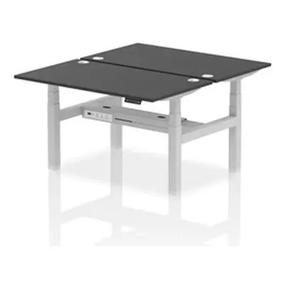 Air B2B 1400x800mm Height Adjustable 2P Bench Desk CP Black/Silver