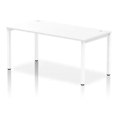 Impulse Bench Single Row 1600 White Frame Office Bench Desk White