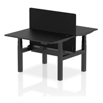 Air B2B 1200x800mm Adjustable 2P Bench Desk CP Black/Black + Screen