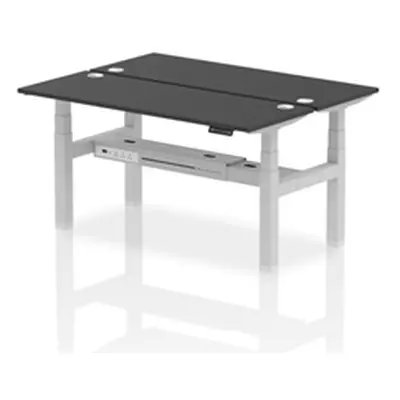 Air B2B 1600x600mm Height Adjustable 2P Bench Desk CP Black/Silver