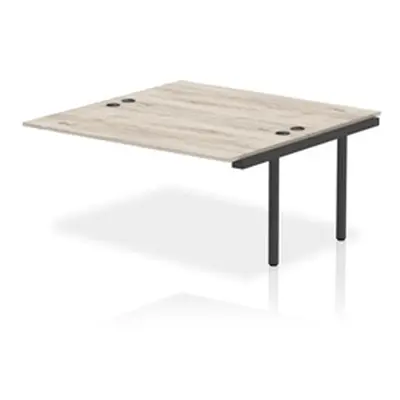 Impulse Bench B2B Ext Kit 1600 Black Frame Office Bench Desk Grey Oak