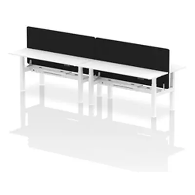 Air B2B 1800x600mm Adjustable 4P Bench Desk CP White/White + Screen