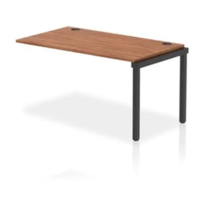 Impulse Bench Single Row Ext Kit 1400 Black Frame Bench Desk Walnut