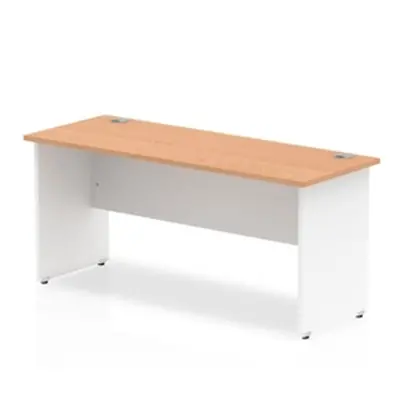 Impulse Panel End 1600/600 Rectangle Desk Oak Top White - TT000101